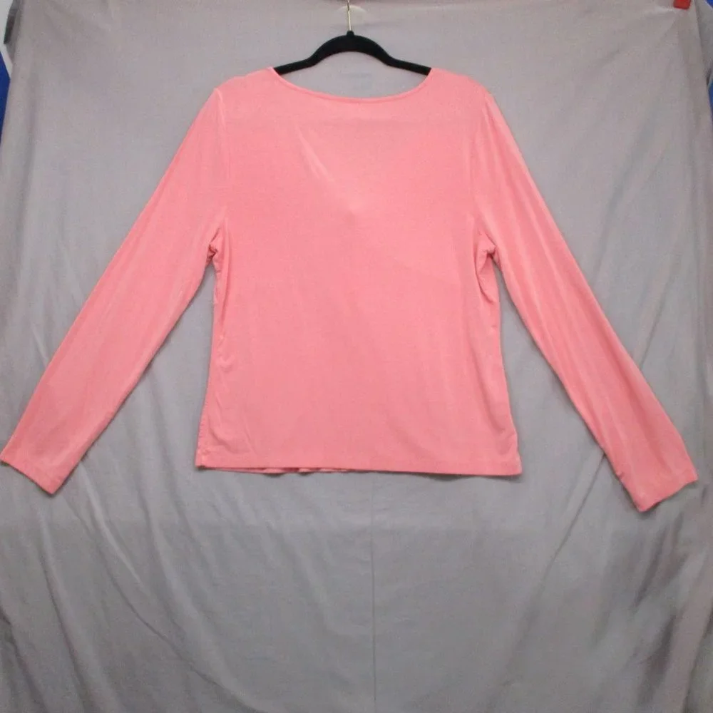 Loft V-Neck Long Sleeve Top Pink Women Size | XL - Picture 5 of 6